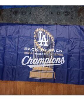Los Angeles Dodgers 2025 Back To Back World Series Champions MLB 3x5 Flag
